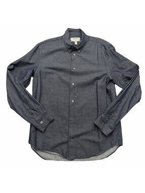 COS Men's Regular Fit Button Down Shirt Chambray Blue Size M